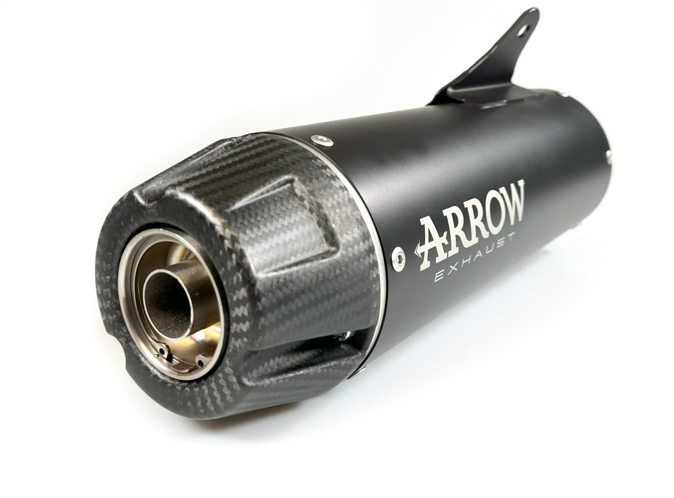 ARROW Escape REBEL Sip-On de acero inoxidable negro con tapa final de carbono para Honda CL500 año de modelo 2023-