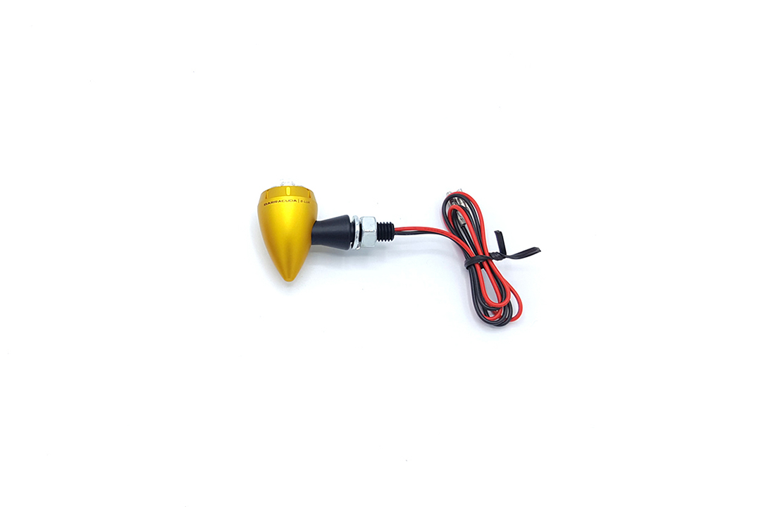 Barracuda luz de intermitente S-LED 3 B-LUX con luz trasera y de luz de freno integradas, dorado
