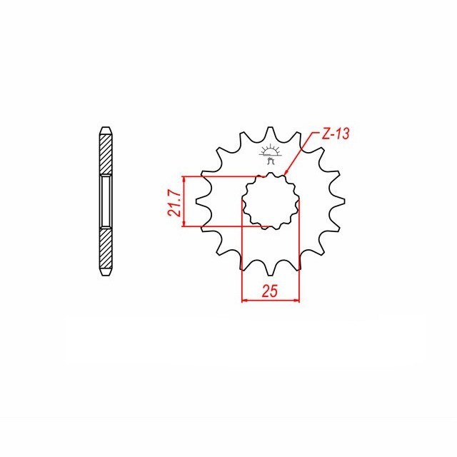 Piñón, 15 dientes, Paso 532