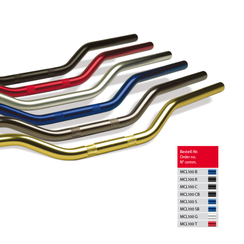 Manillar de aluminio TRW Superbike MCL100S en negro