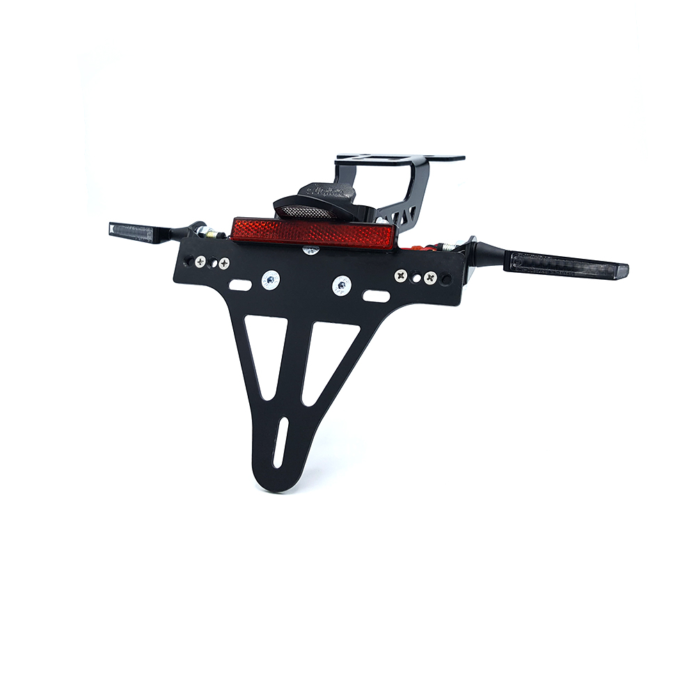 Kit de Soporte de Matrícula-luz de intermitente alpha Technik SQ-LED (anterior, delanteroe + trasero) para Kawasaki Z650 y Ninja 650 Tipo: ER650K / EX650M a partir del año de modelo 2020