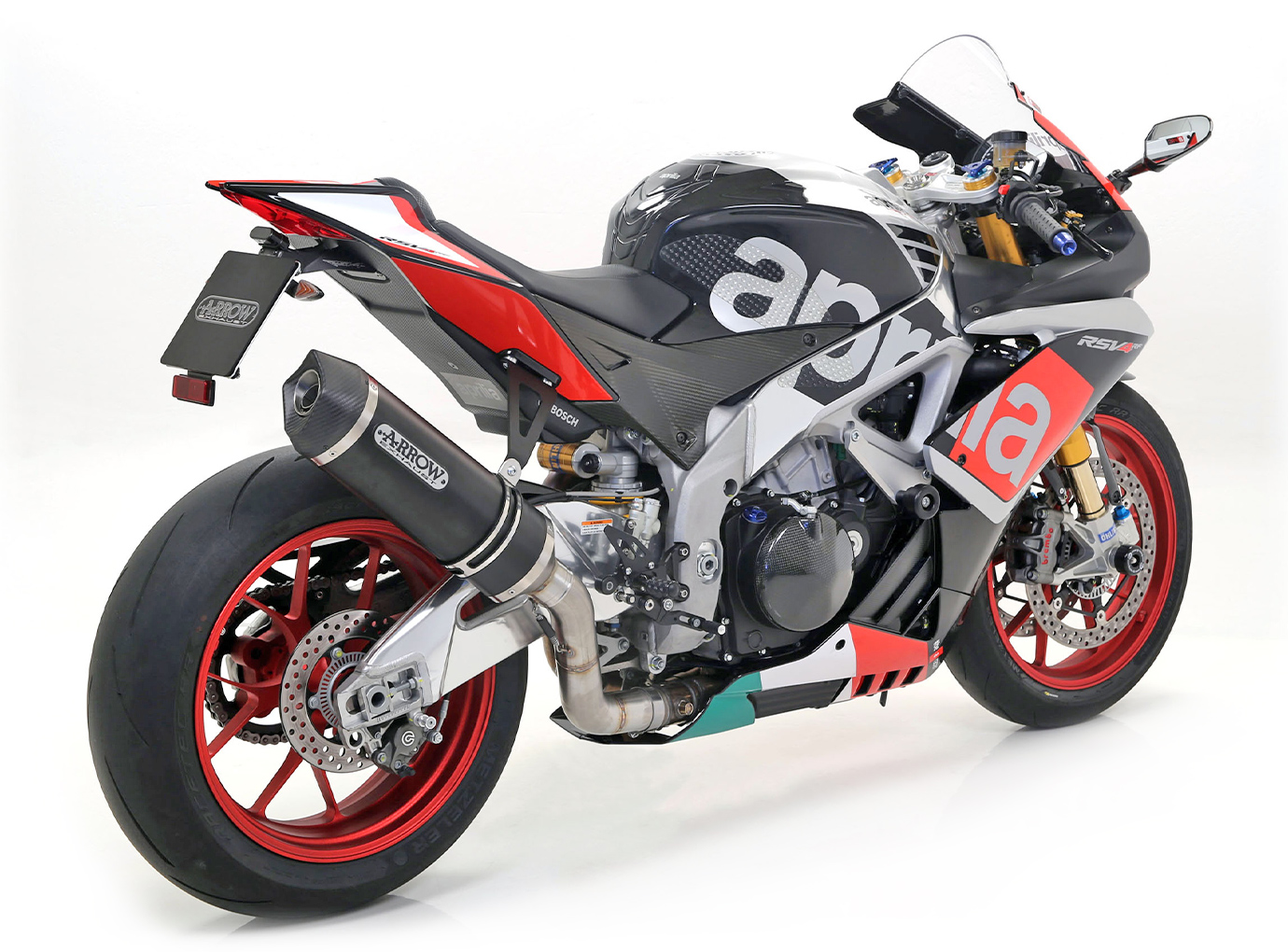 Silenciador ARROW RACE TECH para Aprilia RSV4 / V4R / RSV4RF / Tuono V4 de aluminio, negro