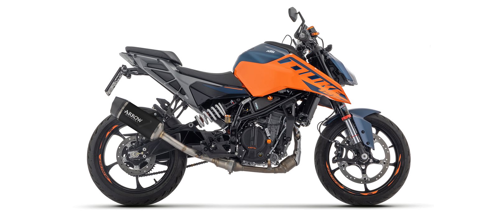 Escape ARROW INDY RACE EVO DARK para KTM DUKE 125, DUKE 390 Año del modelo 2024-