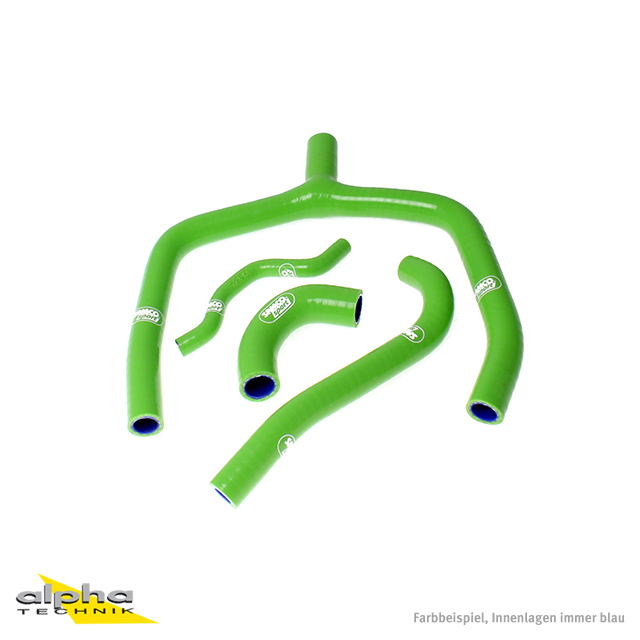 Kit de mangueras de silicona SAMCO SPORT conector en Y - Diseño de competición verde para Kawasaki KX250F año del modelo 2009-2016