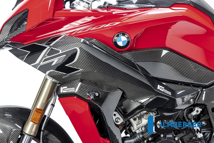 Panel lateral de carenado de carbono Ilmberger lado izquierdo, brillante, BMW S1000XR 2020- M1000XR 2024-
