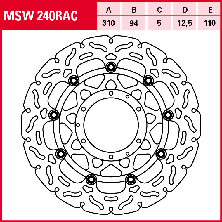 TRW Disco de Freno Deportivo Flotante MSW240RAC