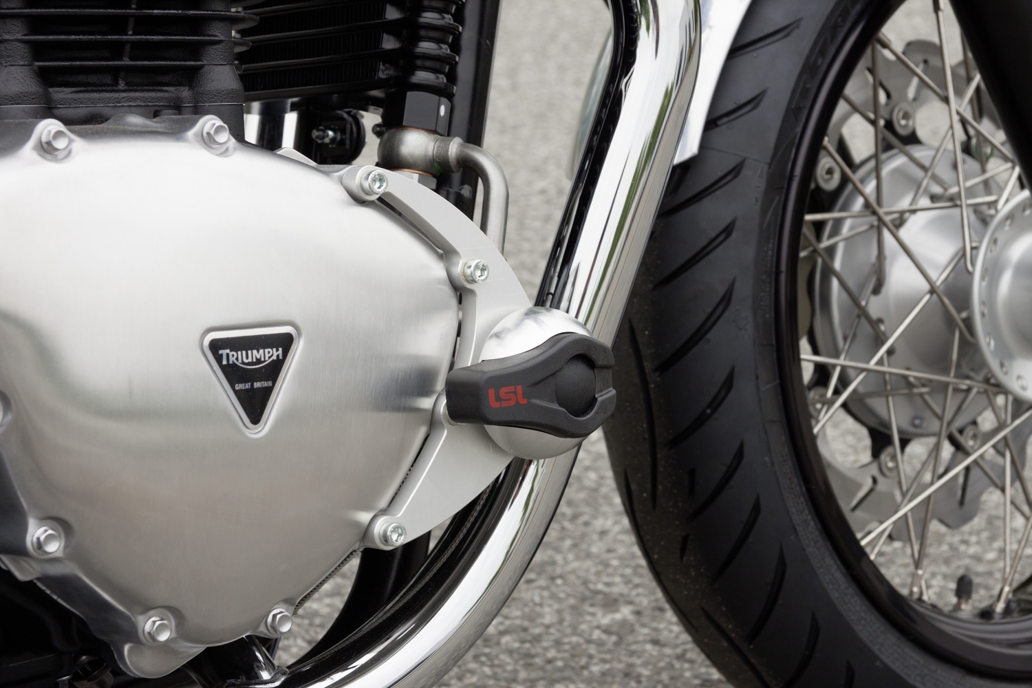 Kit de montaje LSL para protector de caída para Triumph Thruxton/Bonneville, negro