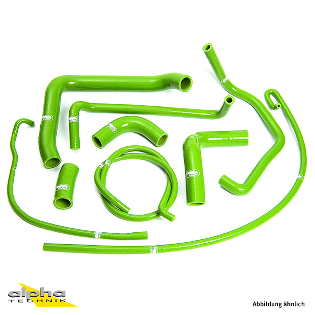 Kit de mangueras de silicona SAMCO SPORT verde para Kawasaki ZX12R año de modelo 2000-2006