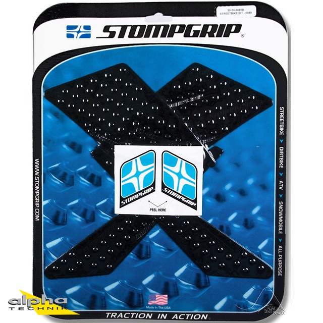 Stompgrip negro, Volcano, para Kawasaki KLX250, 2009-16