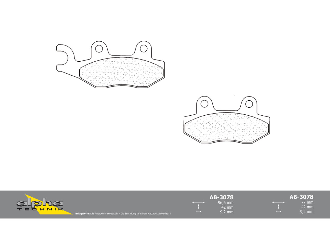 alpha Technik pastillas del freno Scooter con ABE
