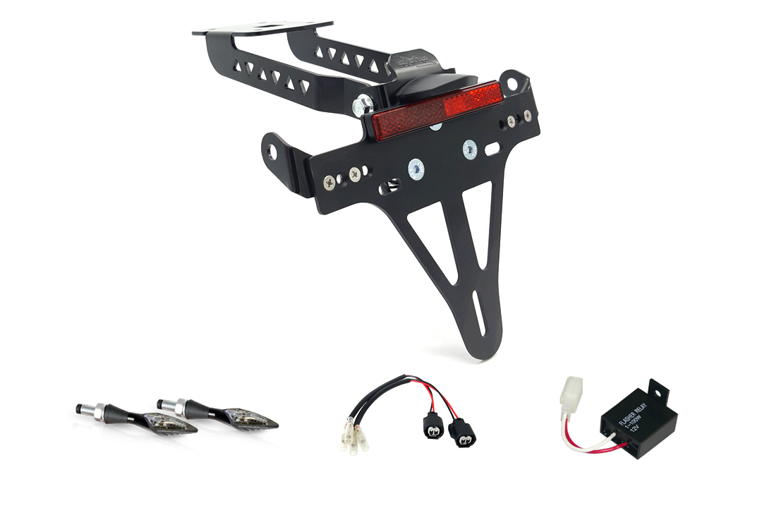 Kit de Soporte de Matrícula y luz de intermitente XLED para Kawasaki Z650 y Ninja 650 Tipo: ER650K / EX650M a partir del año de modelo 2020 (Trasero)