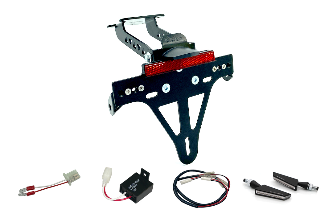 Kit de soporte de matrícula-luz de intermitente alpha Technik SQ-LED para Yamaha YZF-125R a partir del año de modelo 2019 (Trasero)