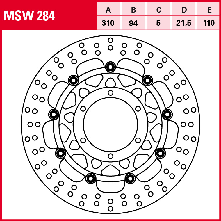 TRW disco de freno Universal Flotante MSW284