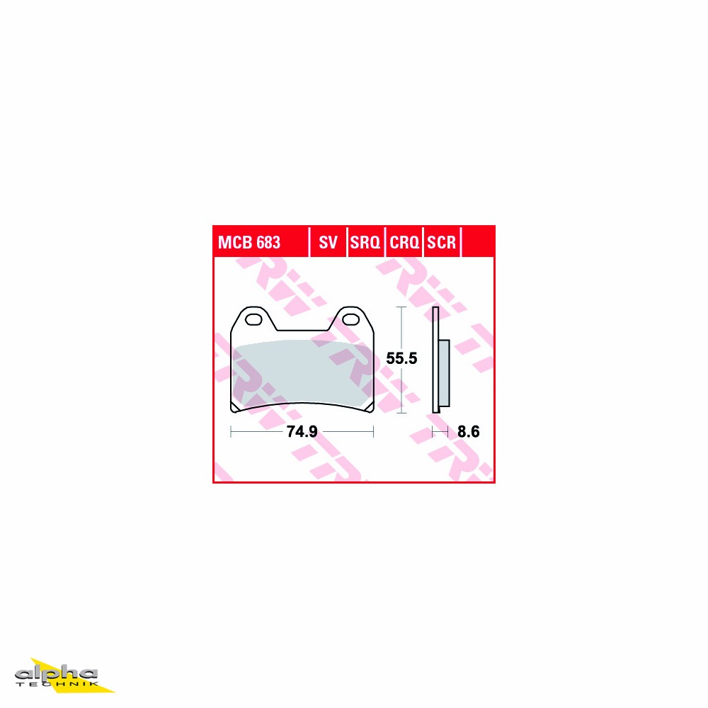 TRW LUCAS Juego de pastillas de freno Racing Carbon MCB683CAR