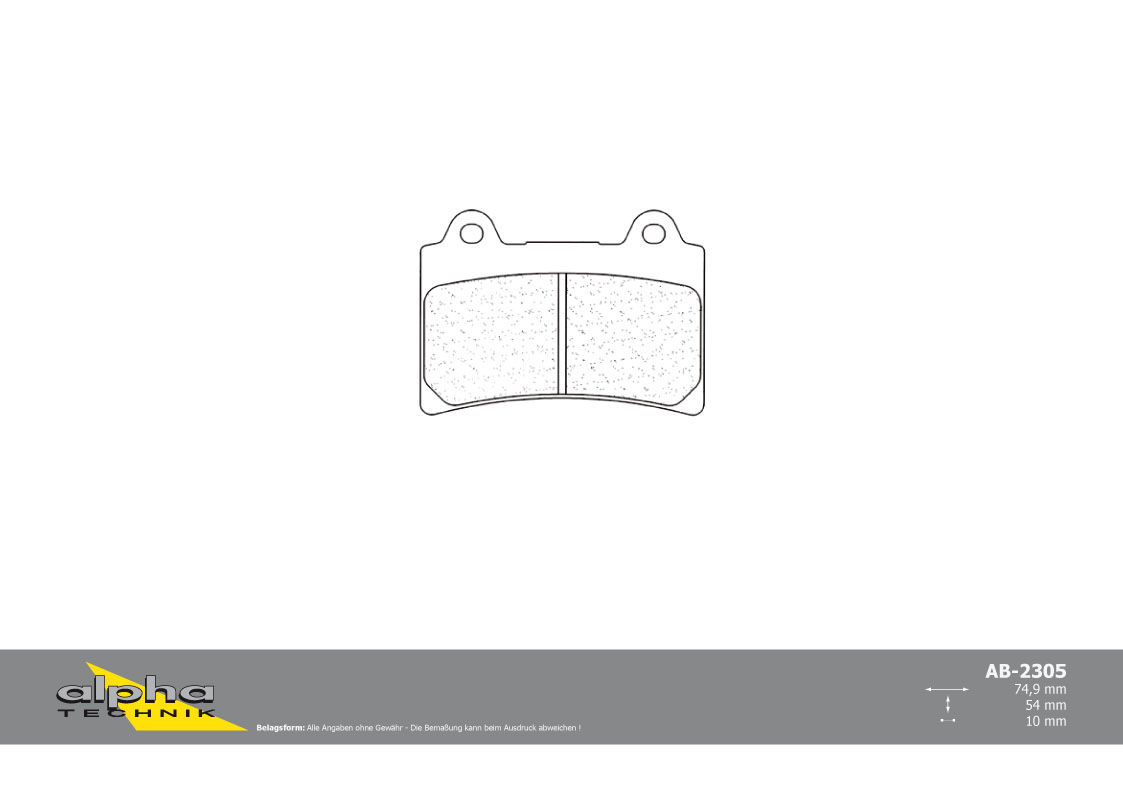 alpha Technik Pastillas de freno para motocicleta de carretera con ABE