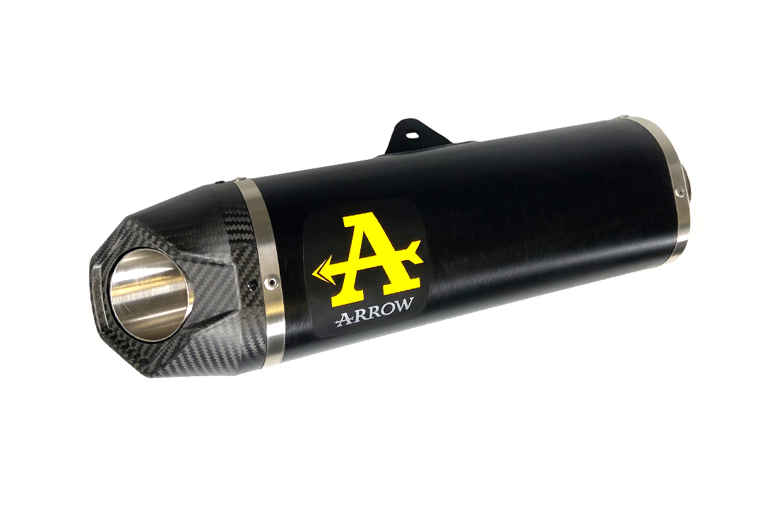 ARROW sistema de escape INDY RACE Aluminio negro para Kawasaki Z650 y Ninja 650 año de modelo 2021-