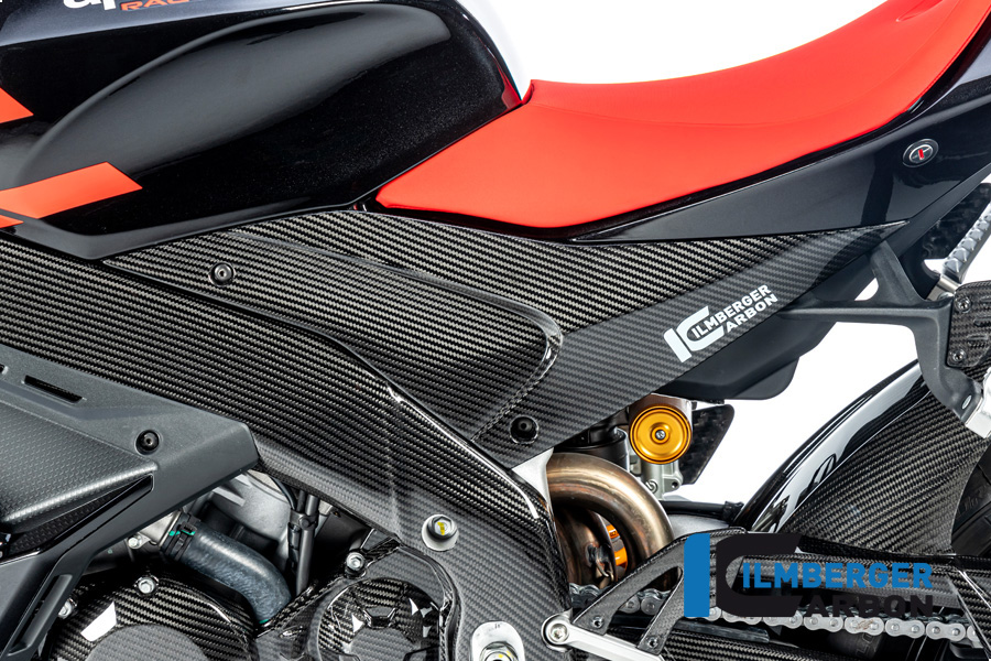Ilmberger Tapa lateral de carbono lado izquierdo brillante para Aprilia RSV4 / Tuono V4 2021-