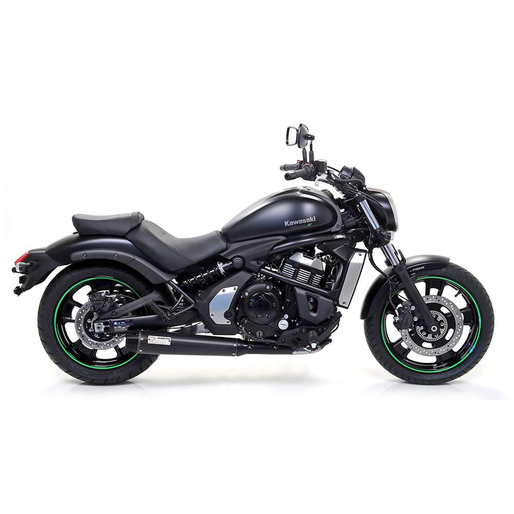 Escape ARROW DARK REBEL para Kawasaki Vulcan S 650 2017-2020, acero inoxidable negro (Solo con colector ARROW)