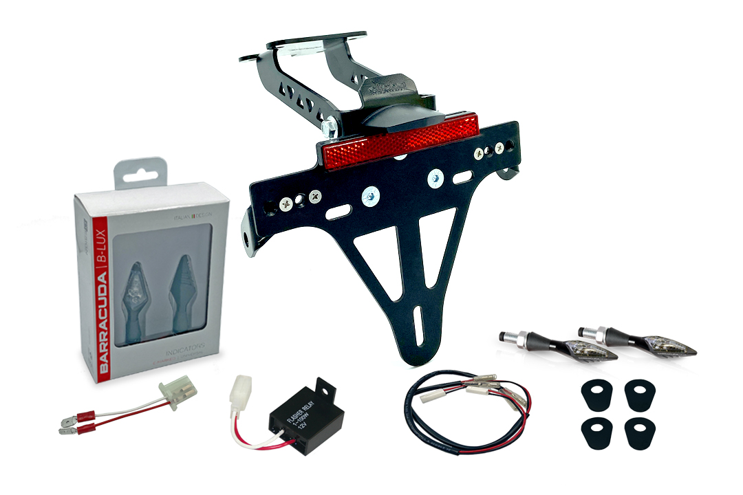 Kit de Soporte de Matrícula-luz de intermitente alpha Technik X-LED (anterior, delanteros + trasero) para Yamaha YZF-125R a partir del año modelo 2019-