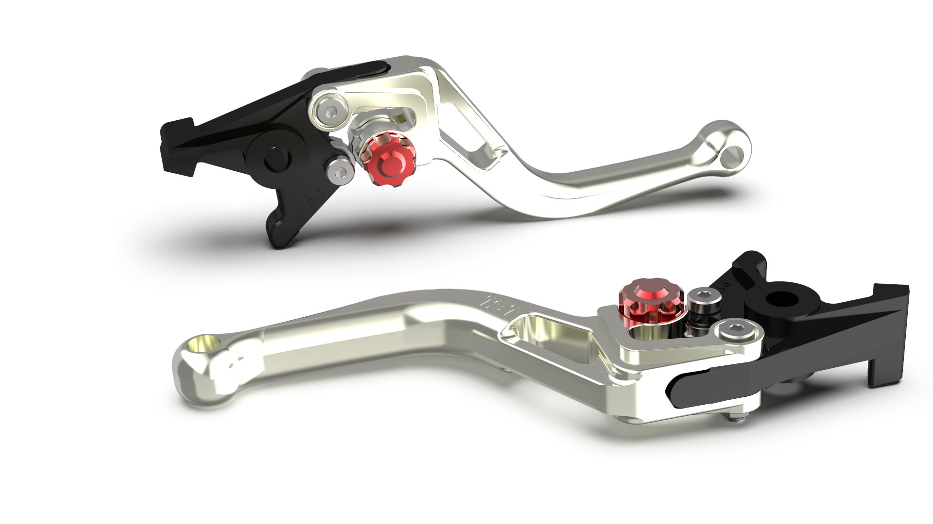Maneta de freno LSL BOW R82, corta, plata/rojo