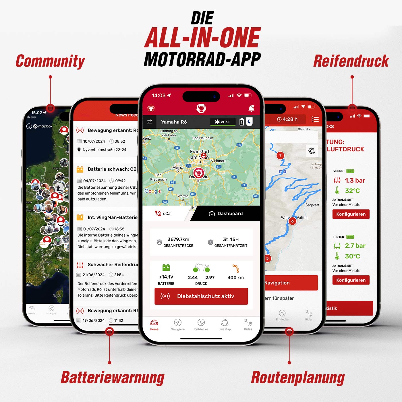 Ridelink Wingman Rastreador GPS y Detector de Robos