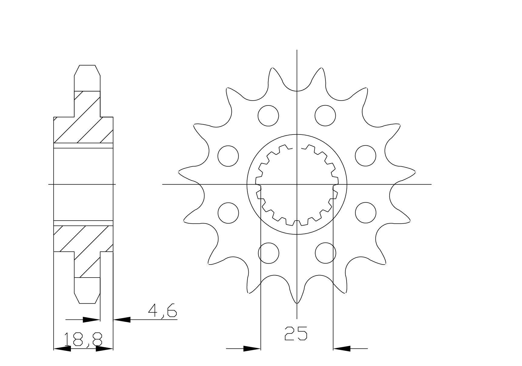 Piñón, 15 dientes, paso 520