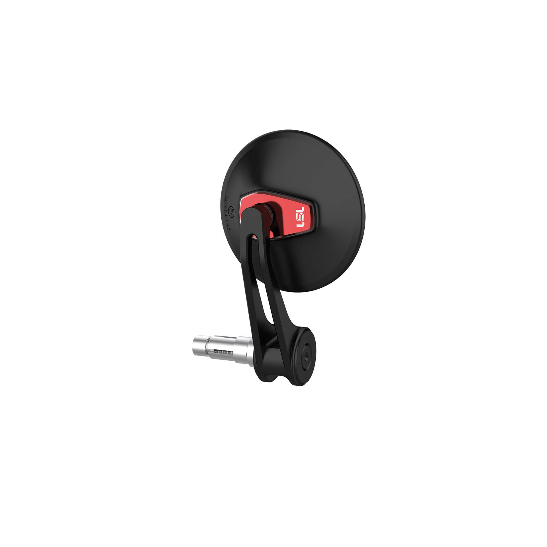 Espejo de manillar LSL ERGONIA, 95 mm de diámetro, negro-rojo, con homologación para carretera, ECE, apto para izquierda y derecha,