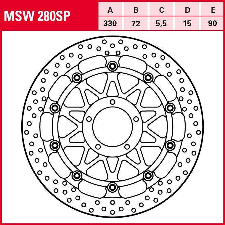 TRW disco de freno Racing flotante MSW280SP