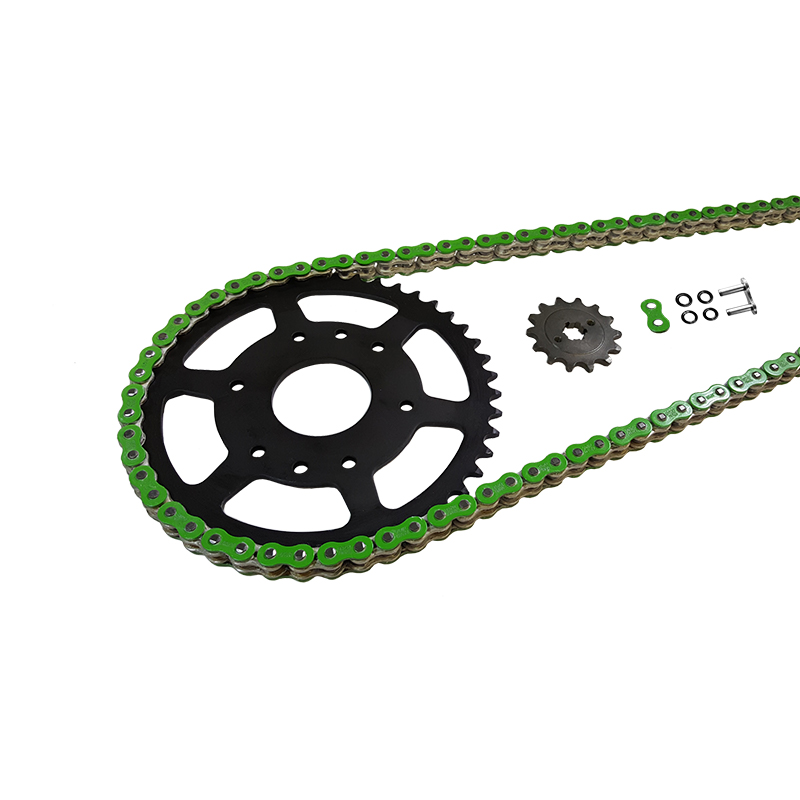 Kit de cadena EK-Chain cadenansatz 525 MVXZ-2 para Honda VFR800F Interceptor a partir del año modelo 2017- Color Verde