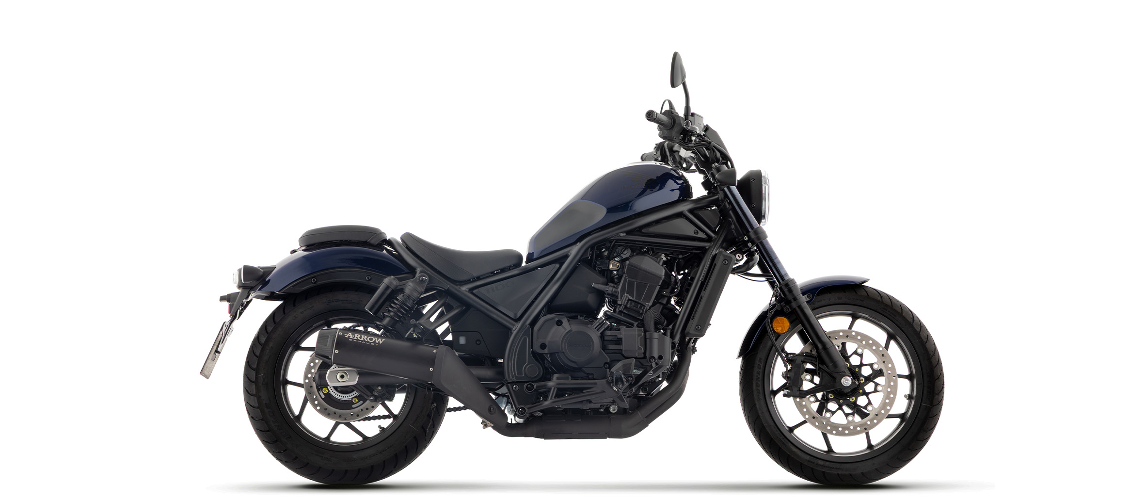 ARROW Escape REBEL DARK Slip-On con tapa final de aluminio negra para Honda CMX 1100 Rebel, 2025-
