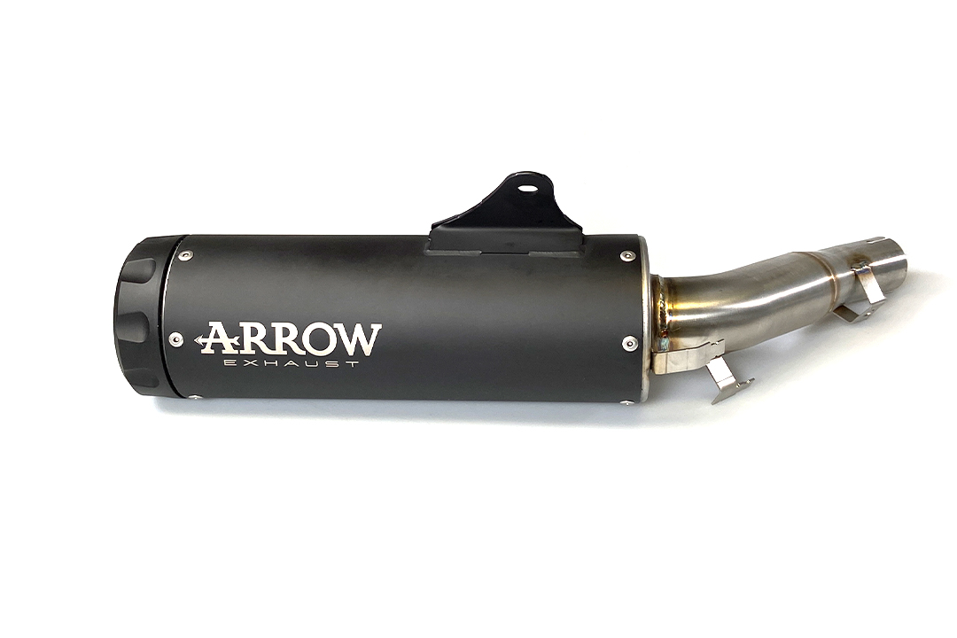 ARROW Escape REBEL DARK Slip-On con tapa final de aluminio negra para Honda CMX 1100 Rebel año de modelo 2021-