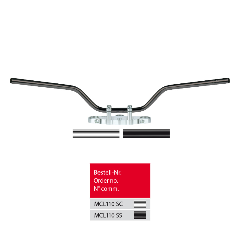 Manillar de acero TRW Touring Classic Alto MCL110SC, cromado