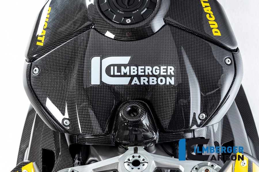 Cubierta superior de carbono Ilmberger depósito de gasolina, brillante, Ducati Panigale V4, V4S 2022-