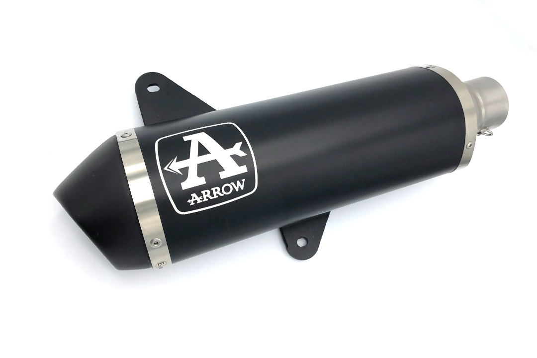 ARROW Silenciador DARK URBAN para Piaggio Vespa GTS300 2017-, Aluminio negro