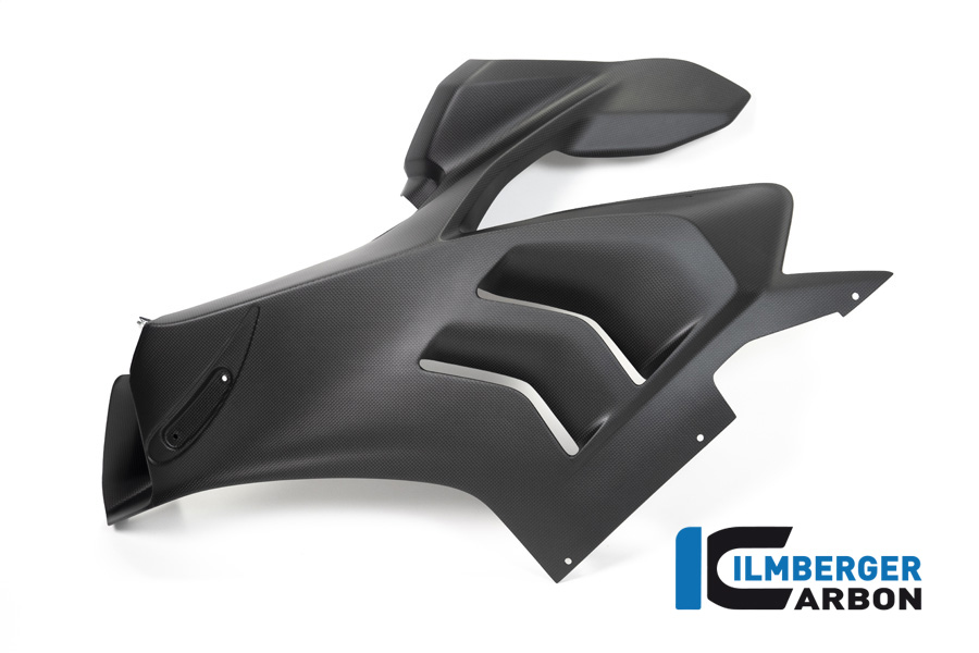 Panel lateral de carenado de carbono Ilmberger lado izquierdo Racing, brillante, Ducati Panigale V4, V4S, V4R 2019-