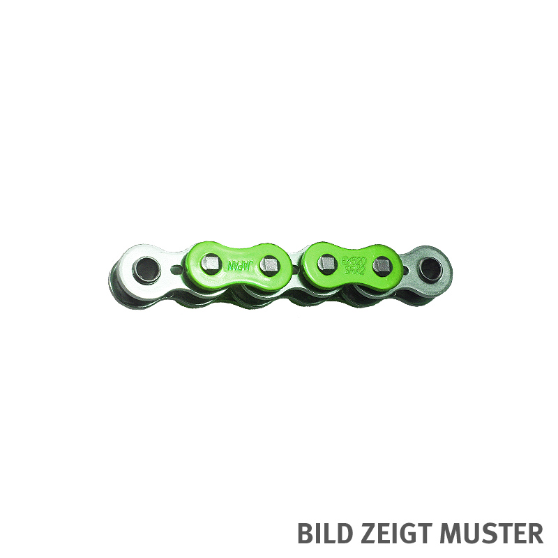 cadena ENUMA MVXZ-2 520, cadena de repuesto OEM ideal - 104 eslabones - Color verde metálico