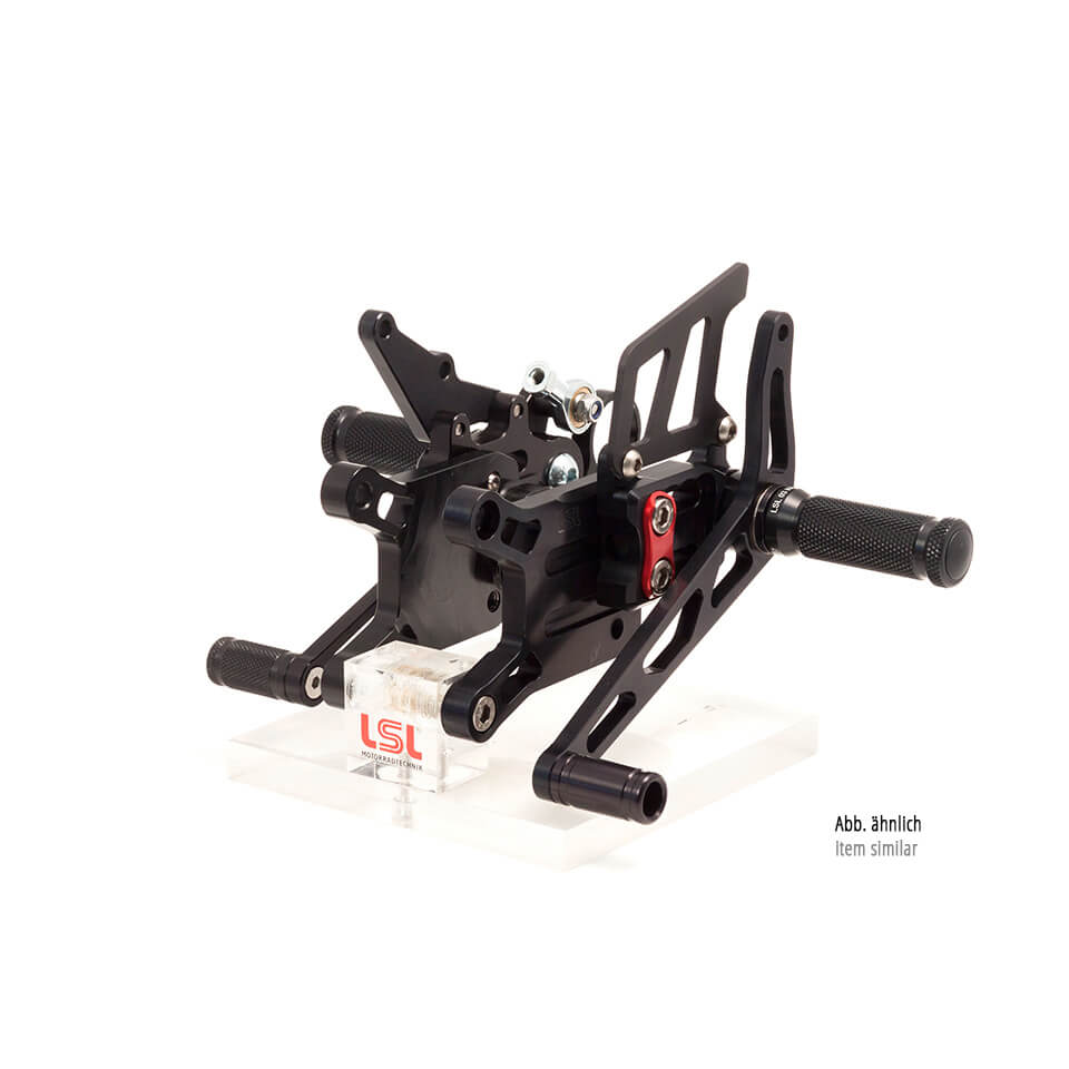 Sistema de reposapiés LSL 2Slide para Suzuki GSXR600, GSXR750, 2004-2005, negro-rojo, Racing, sin homologación para calle