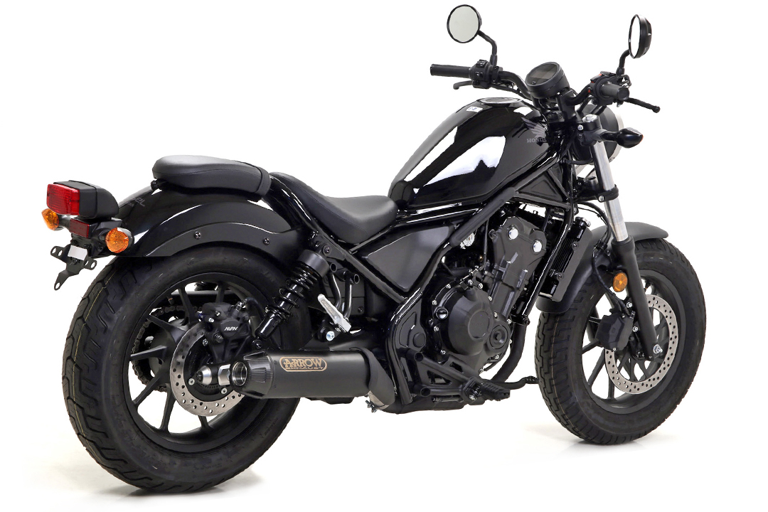ARROW REBEL Sip-On Acero inoxidable negro con tapa de carbono para Honda CMX500 Rebel año modelo 2017-2022