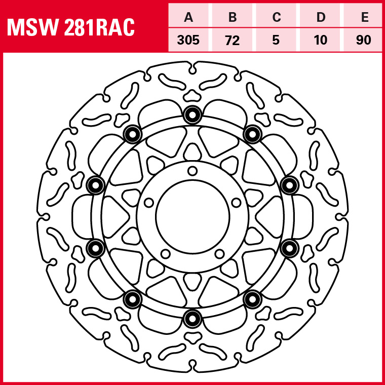 TRW disco de freno Deportivo flotante MSW281RAC