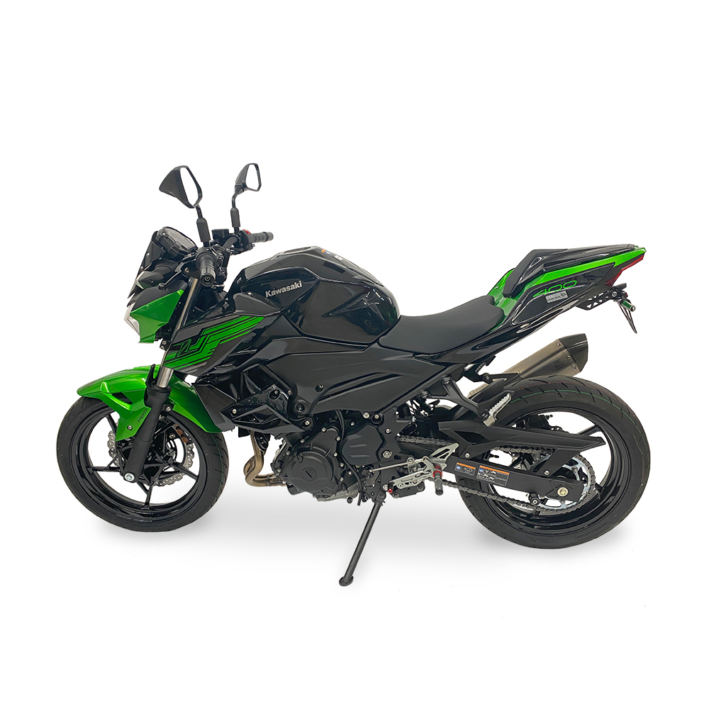 >TRACK< Sistema de reposapiés de titanio Kawasaki Ninja 400 a partir de 2018 / Z400 a partir de 2019 ABE