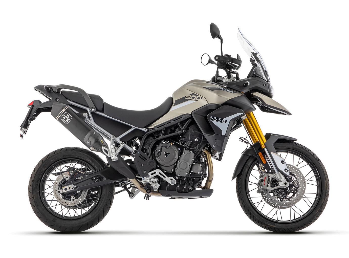 ARROW VELOCE DARK Slip-On con protector térmico para Triumph Tiger 900 año modelo 2020-
