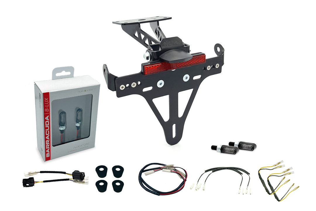 Kit Soporte de Matrícula y luz de intermitente M-LED (anterior, delanteroe + trasero) alpha Technik para Yamaha MT-07 RM33 / RM34 a partir del año de modelo 2021