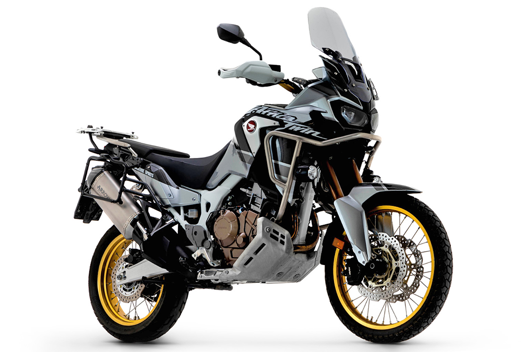ARROW Silencioso SONORA para Honda Africa Twin Adventure Sports año del modelo 2018-2019, titanio y tapa final de carbono