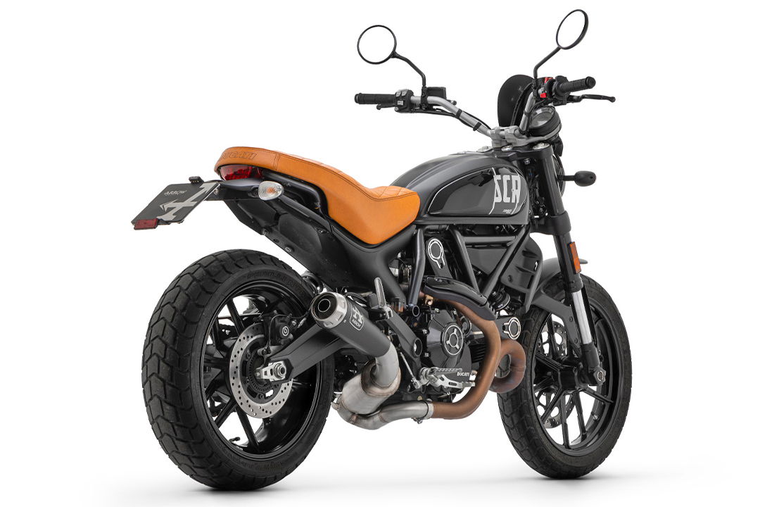 ARROW sistema de escape PRO RACE DARK Acero inoxidable para Ducati Scrambler 800 Año del modelo 2021-