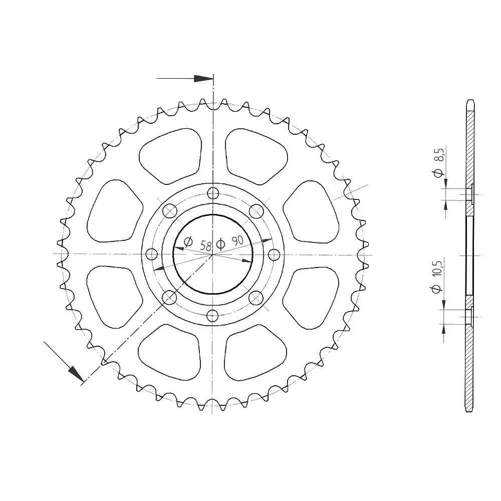 Kit de cadena DID cadena con cadena 520ZVM-X, color dorado, para Honda CA125 Rebel, Tipo JC24 / JC26