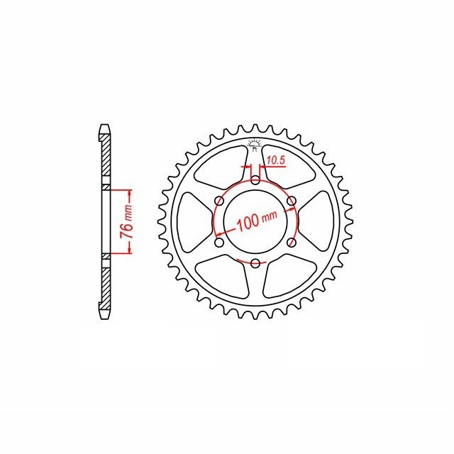 corona de Acero, 46 Dientes, Paso 530