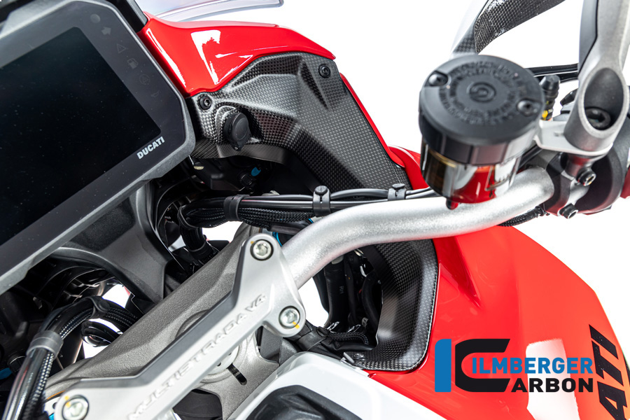 Cubierta de carbono Ilmberger lado derecho junto al cuadro de instrumentos, mate, Ducati Multistrada V4 2020-