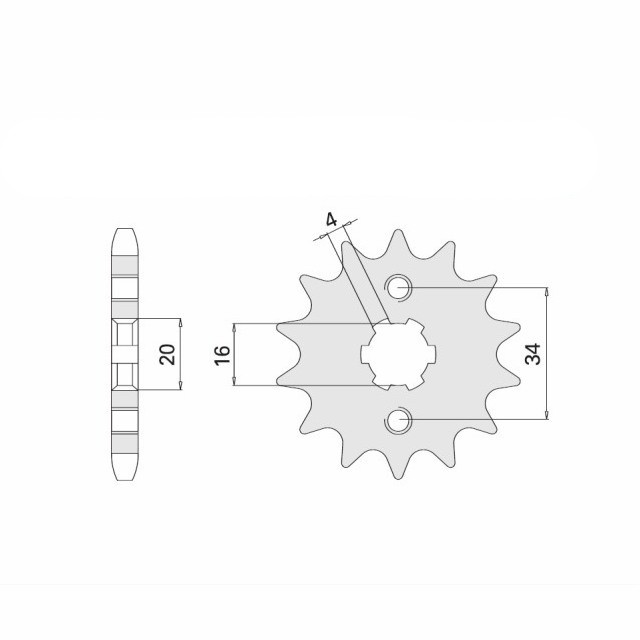 Piñón, 16 dientes, paso 428