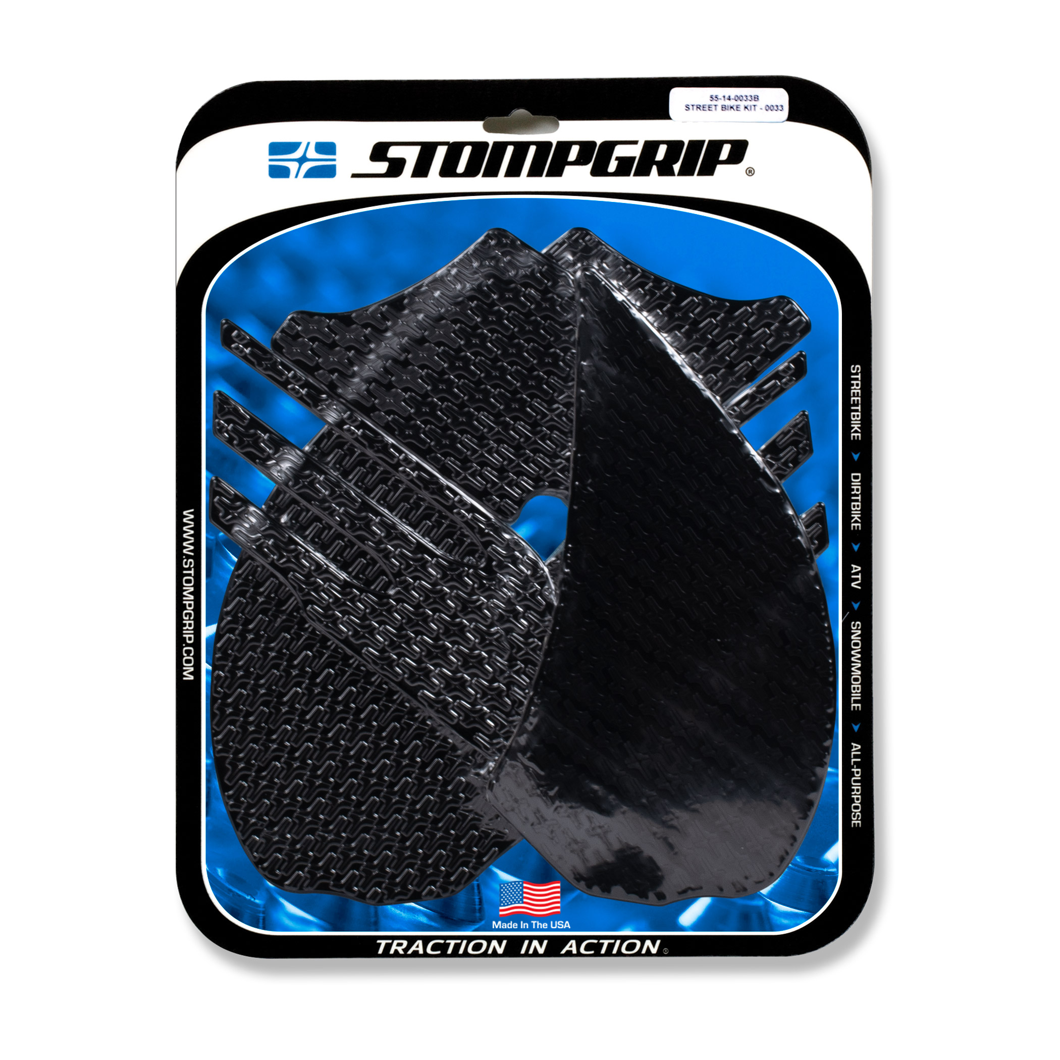 Almohadillas de tracción Stompgrip negras, para Kawasaki ZZR1400, 2006-2011