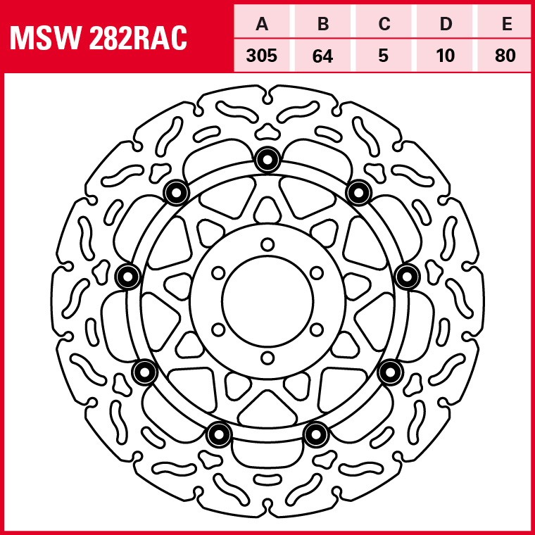 TRW disco de freno Deportivo flotante MSW282RAC